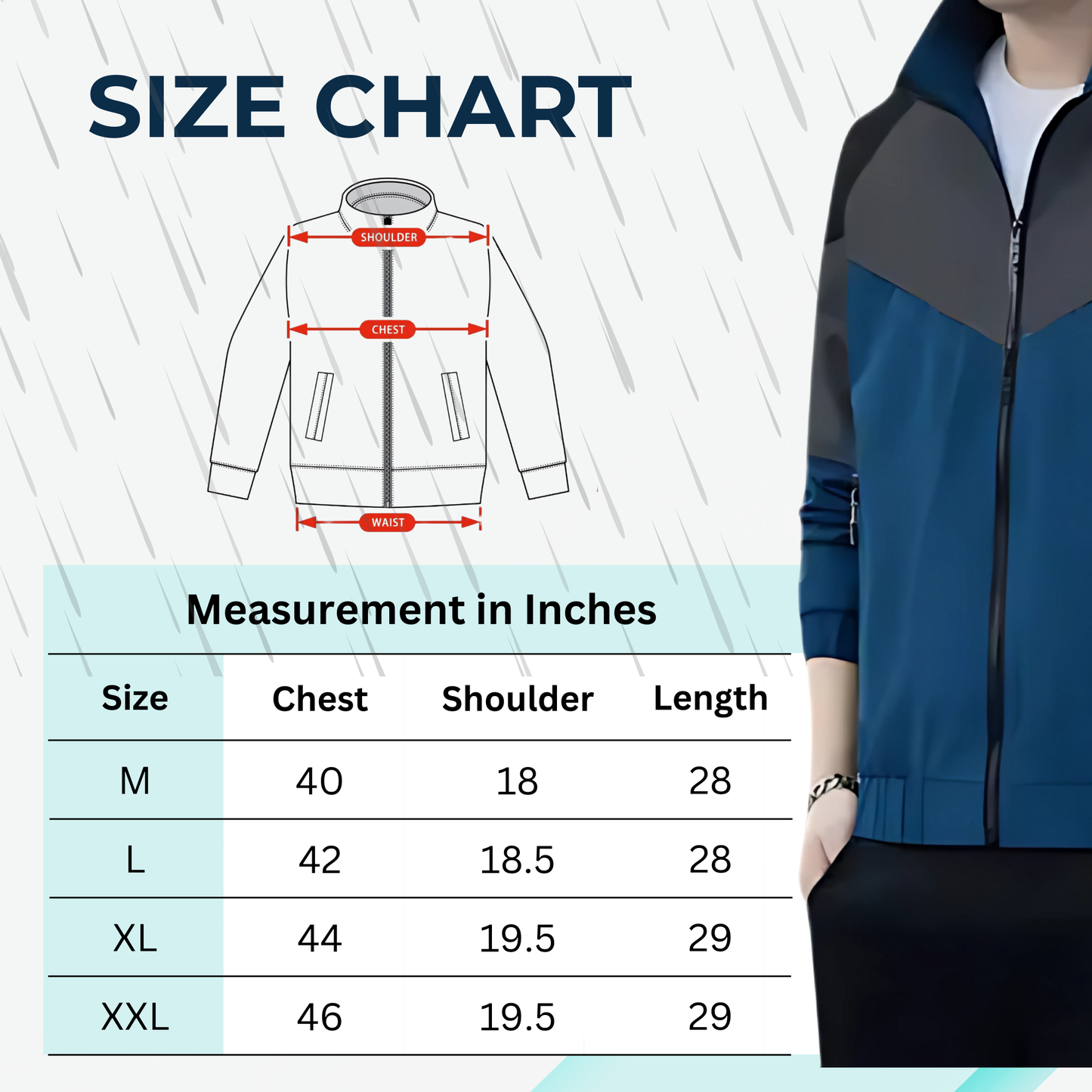 Caraba Men's Colorblock Summer Jacket | Lightweight Windcheater for Light Rain | Full Sleeves, Regular Fit, Stylish Stand Collar