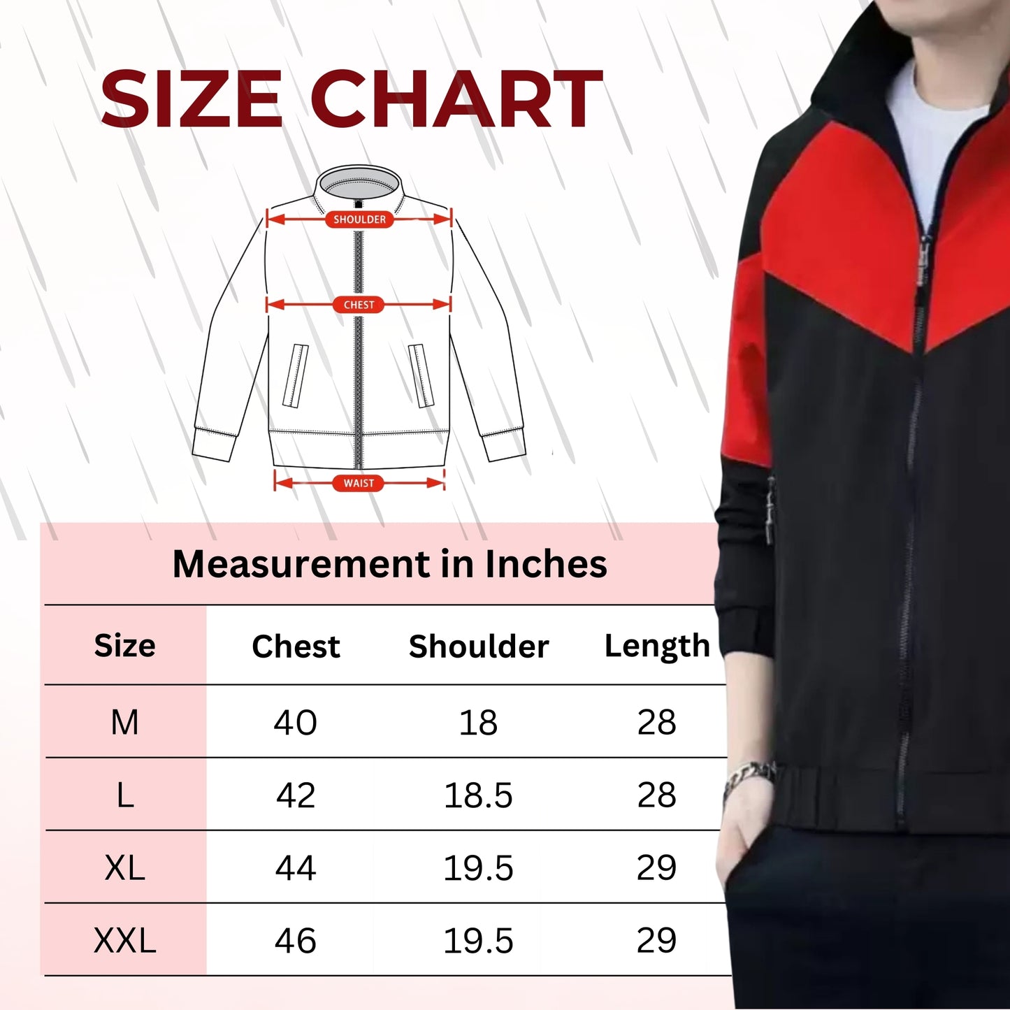 Caraba Men’s Lightweight Water Resistant Rain Jacket – Windproof, Foldable & Travel-Ready