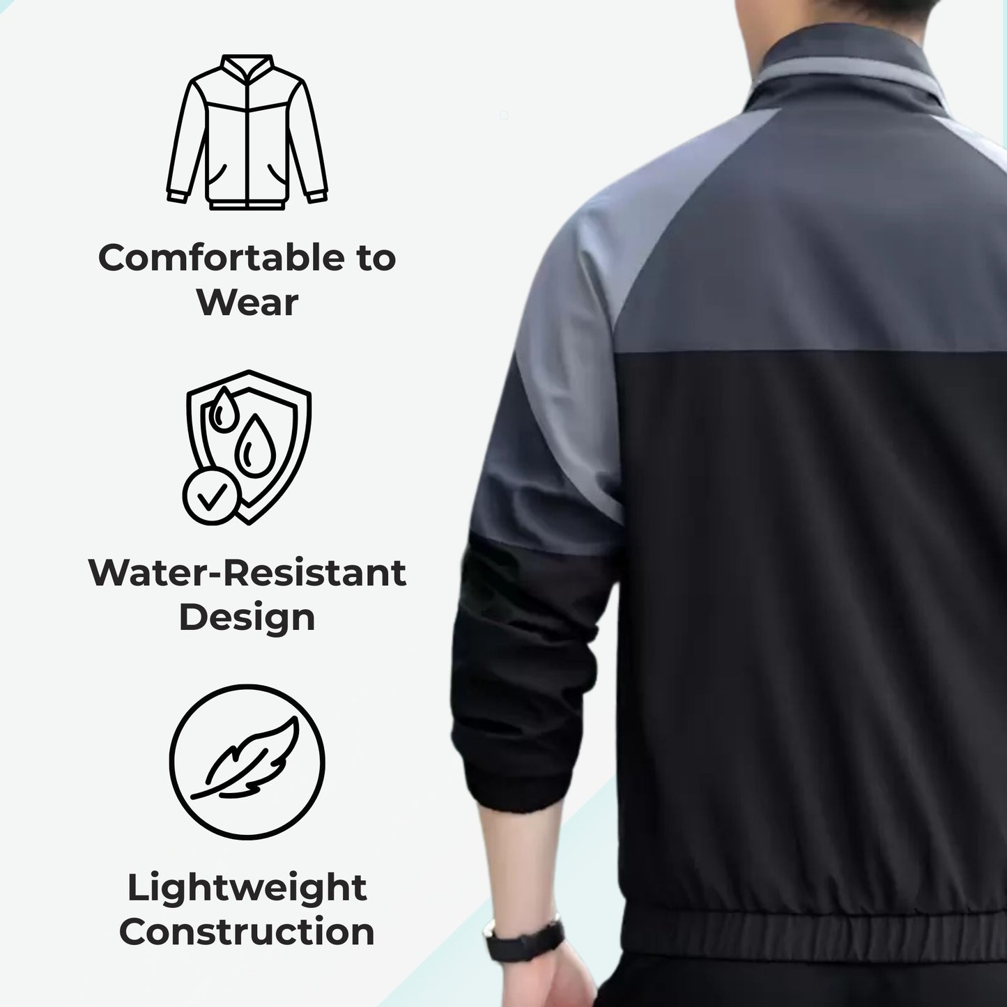 Caraba Men’s Lightweight Water Resistant Rain Jacket – Windproof, Foldable & Travel-Ready
