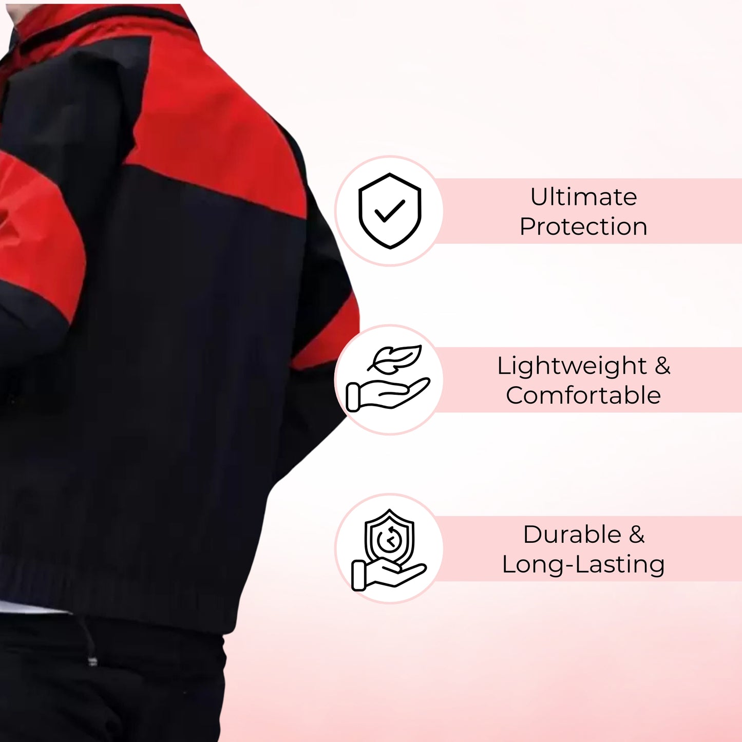 Caraba Colorblock Men's Rain Jacket for Light Rain