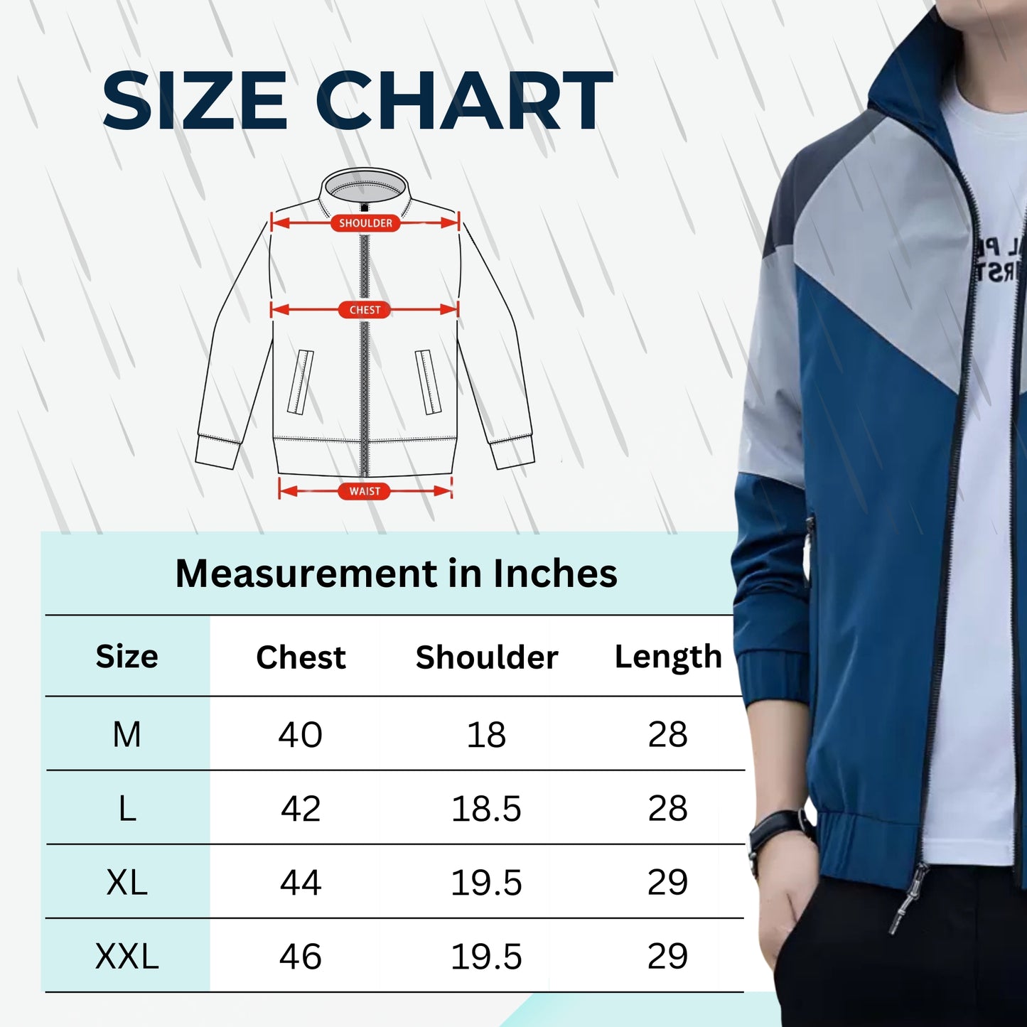 Caraba Men’s Lightweight Water Resistant Rain Jacket – Windproof, Foldable & Travel-Ready