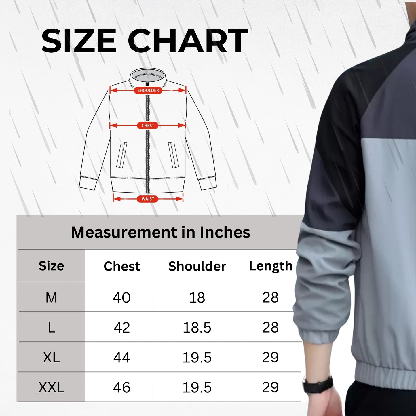 Caraba Men’s Lightweight Water Resistant Rain Jacket – Windproof, Foldable & Travel-Ready
