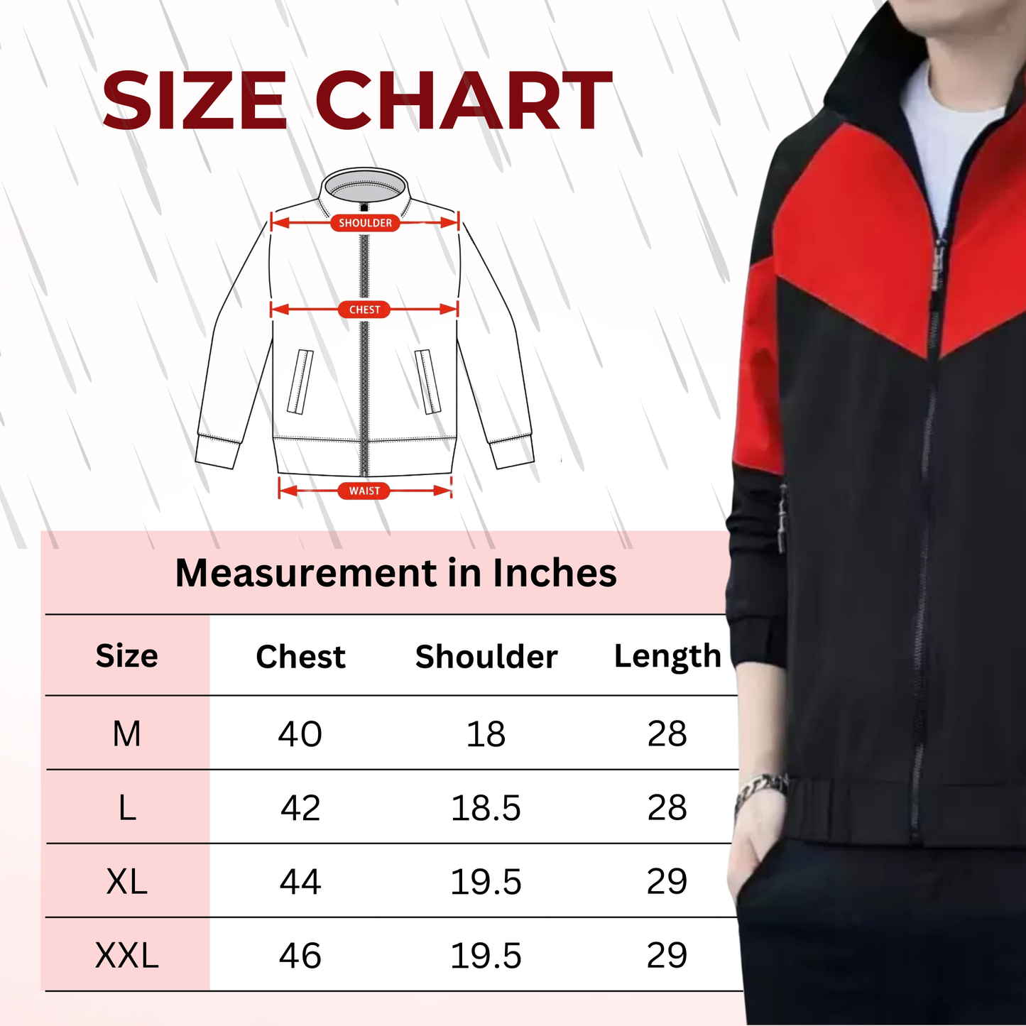 Caraba Men's Colorblock Summer Jacket | Lightweight Windcheater for Light Rain | Full Sleeves, Regular Fit, Stylish Stand Collar