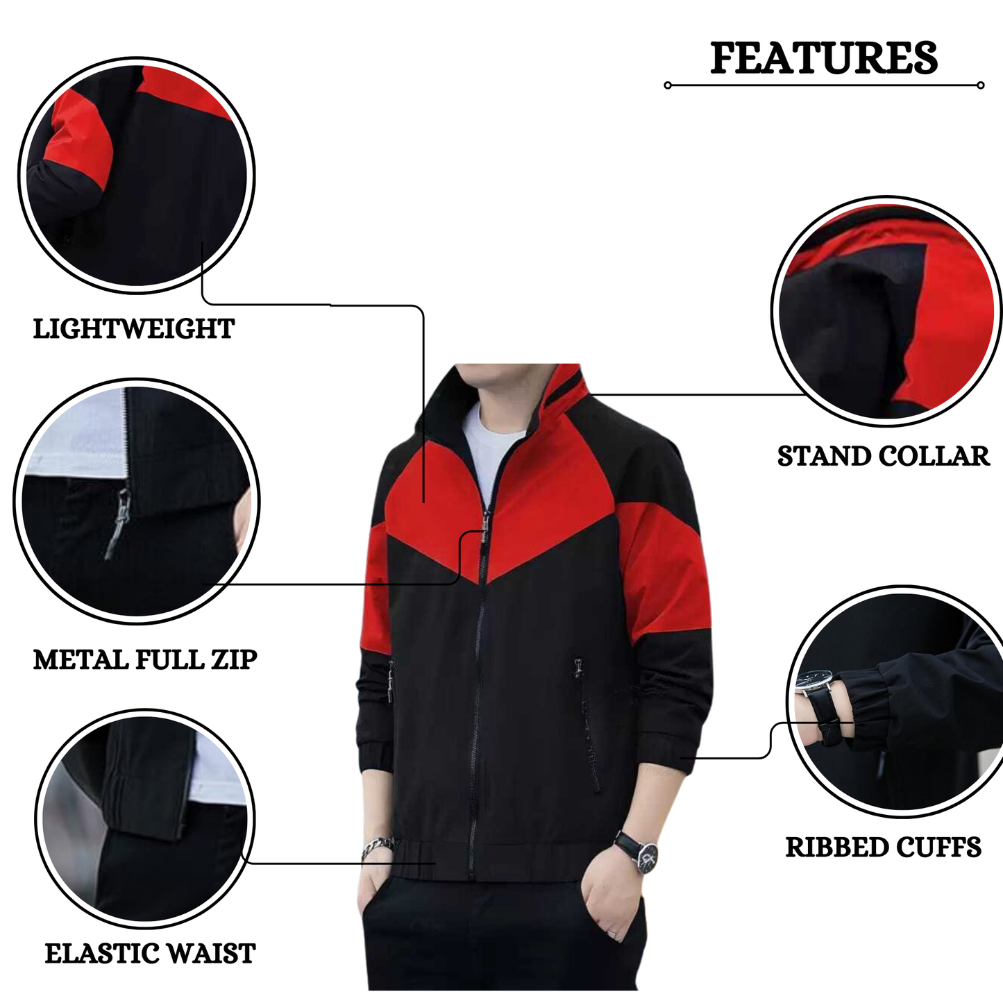 Caraba Plus Size Jacket for Men's & Boys Stylish Full Zip UP Winter Jacket for Running, Trekking, Travelling & Gym Workout Fashionable Jacket