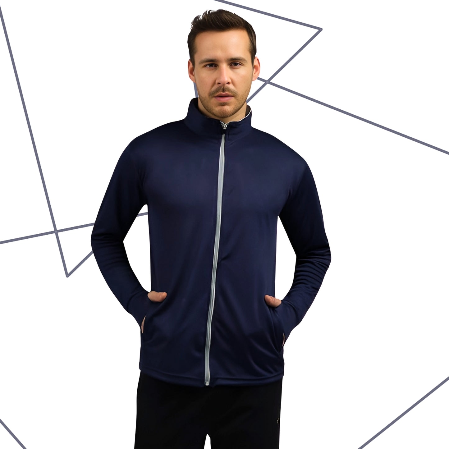 Caraba Men's Sports Gym Workout Running Travel Trekking and Travel Nylon Solid Plain jacket for Men Nylon Casual Wear.