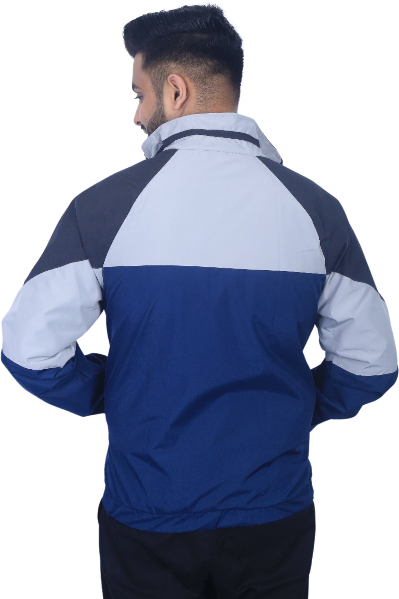 Caraba Jacket for Summer, Lightweight & Regular Fit, Full Sleeves, Stylish Stand Collar Colorblock Men Wind Cheater