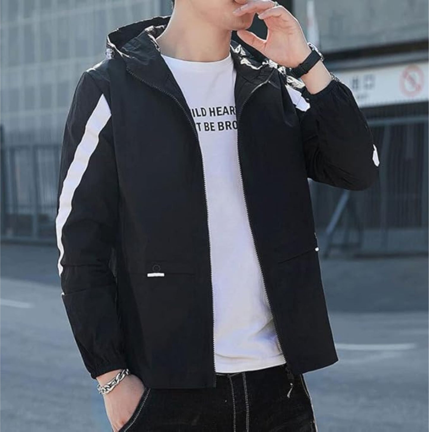 Caraba Men's Stylish Thin Casual Outwear winter Jacket | Full Sleeves Windbreaker & Zipper Lightweight Jacket