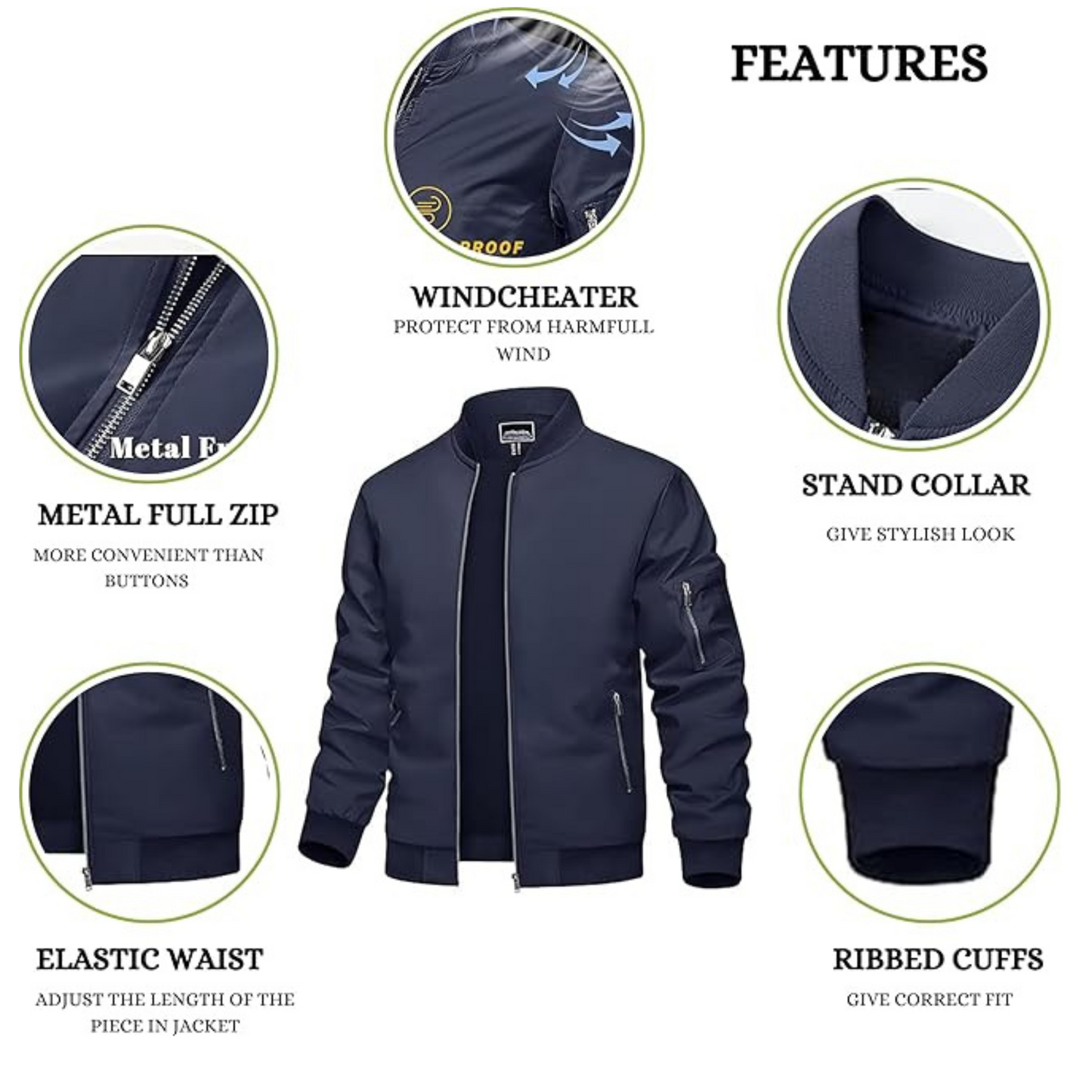 Caraba Men’s Lightweight Water Resistant Winter Jacket – Windproof, Foldable & Travel-Ready