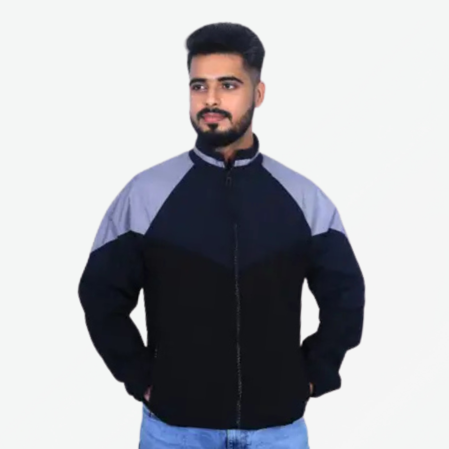 Caraba Men's Colorblock Light Rain Jacket | Lightweight Windcheater for Light Rain | Full Sleeves, Regular Fit, Stylish Stand Collar