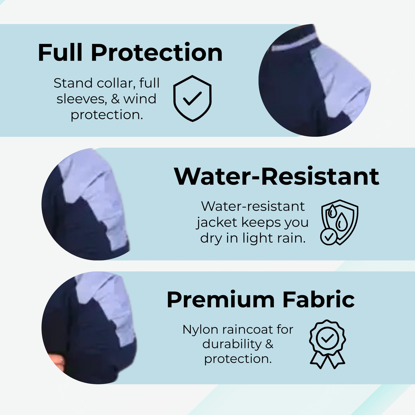 Caraba Men's Colorblock Light Rain Jacket | Lightweight Windcheater for Light Rain | Full Sleeves, Regular Fit, Stylish Stand Collar