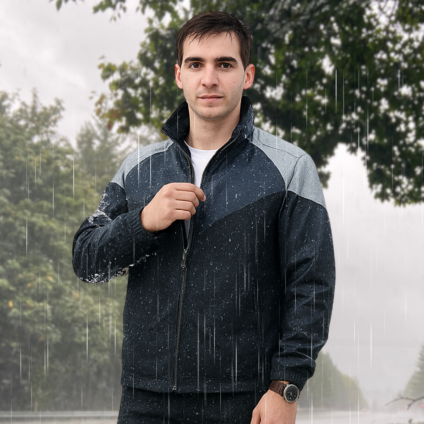 Caraba Men’s Lightweight Water Resistant Rain Jacket – Windproof, Foldable & Travel-Ready