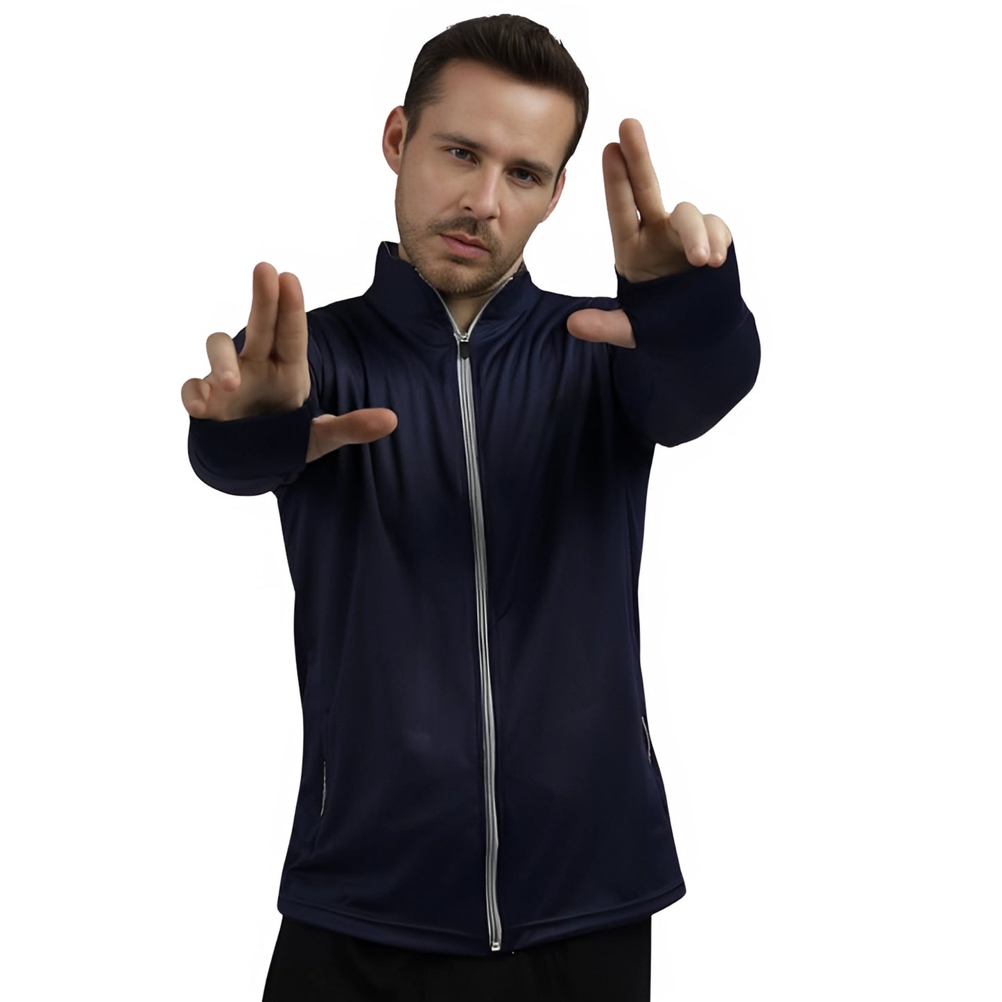Caraba Men's Sports Gym Workout Running Travel Trekking and Travel Nylon Solid Plain jacket for Men Nylon Casual Wear.