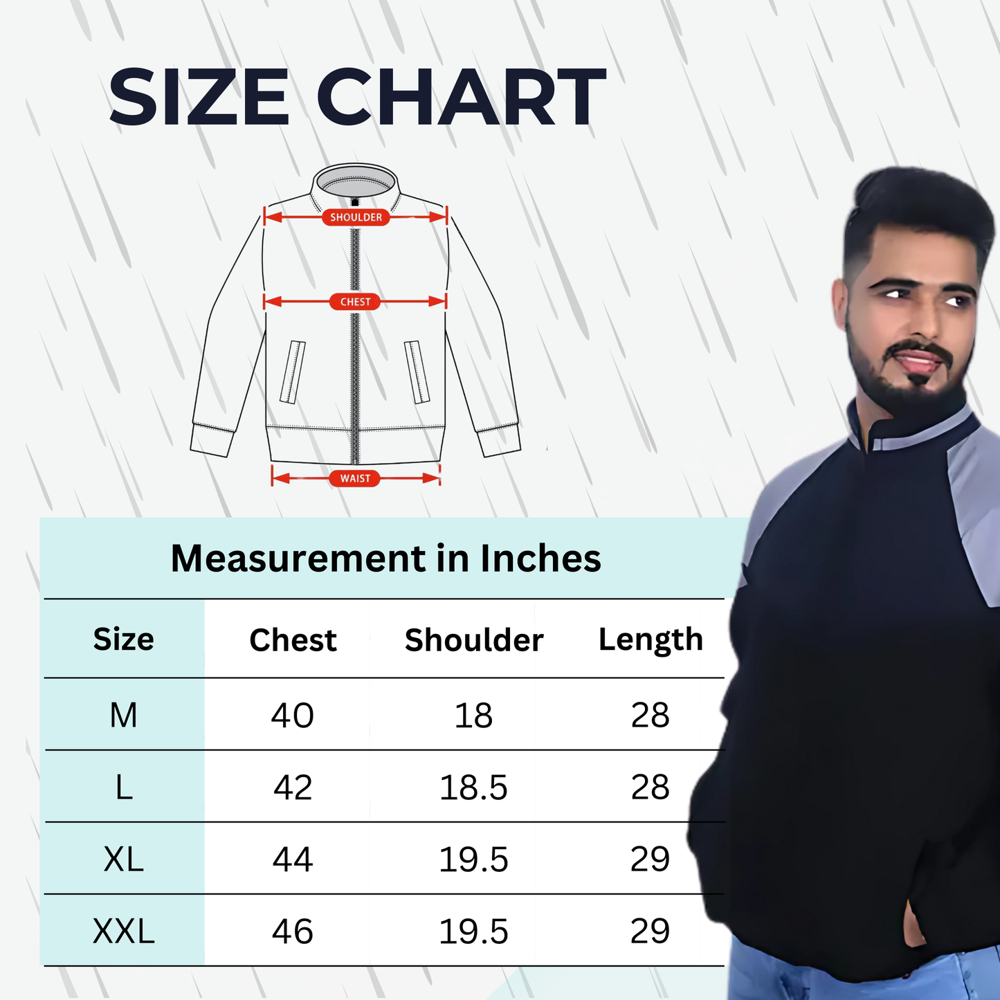 Caraba Men's Colorblock Light Rain Jacket | Lightweight Windcheater for Light Rain | Full Sleeves, Regular Fit, Stylish Stand Collar