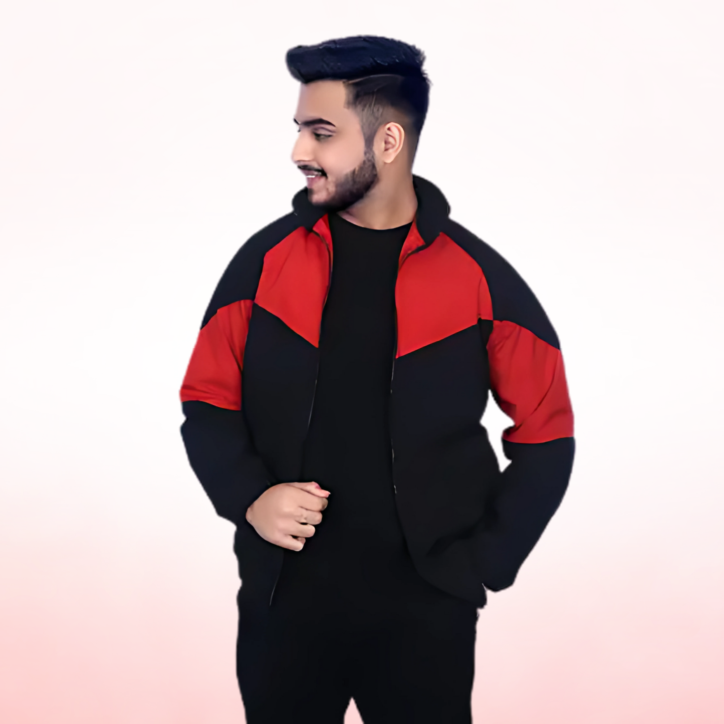 Caraba Men's Colorblock Light Rain Jacket | Lightweight Windcheater for Light Rain | Full Sleeves, Regular Fit, Stylish Stand Collar
