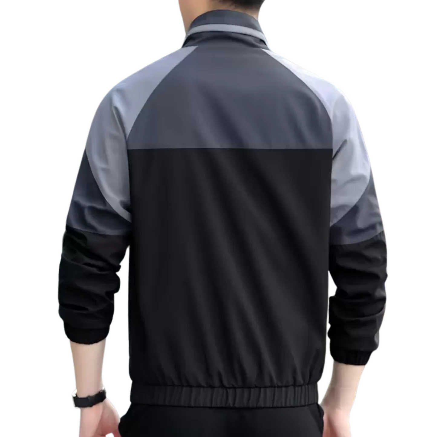 Caraba Men's Colorblock Jacket | Stylish Nylon Windcheater | Full Sleeve Zip-Up Jacket with Stand Collar | Casual Sportswear
