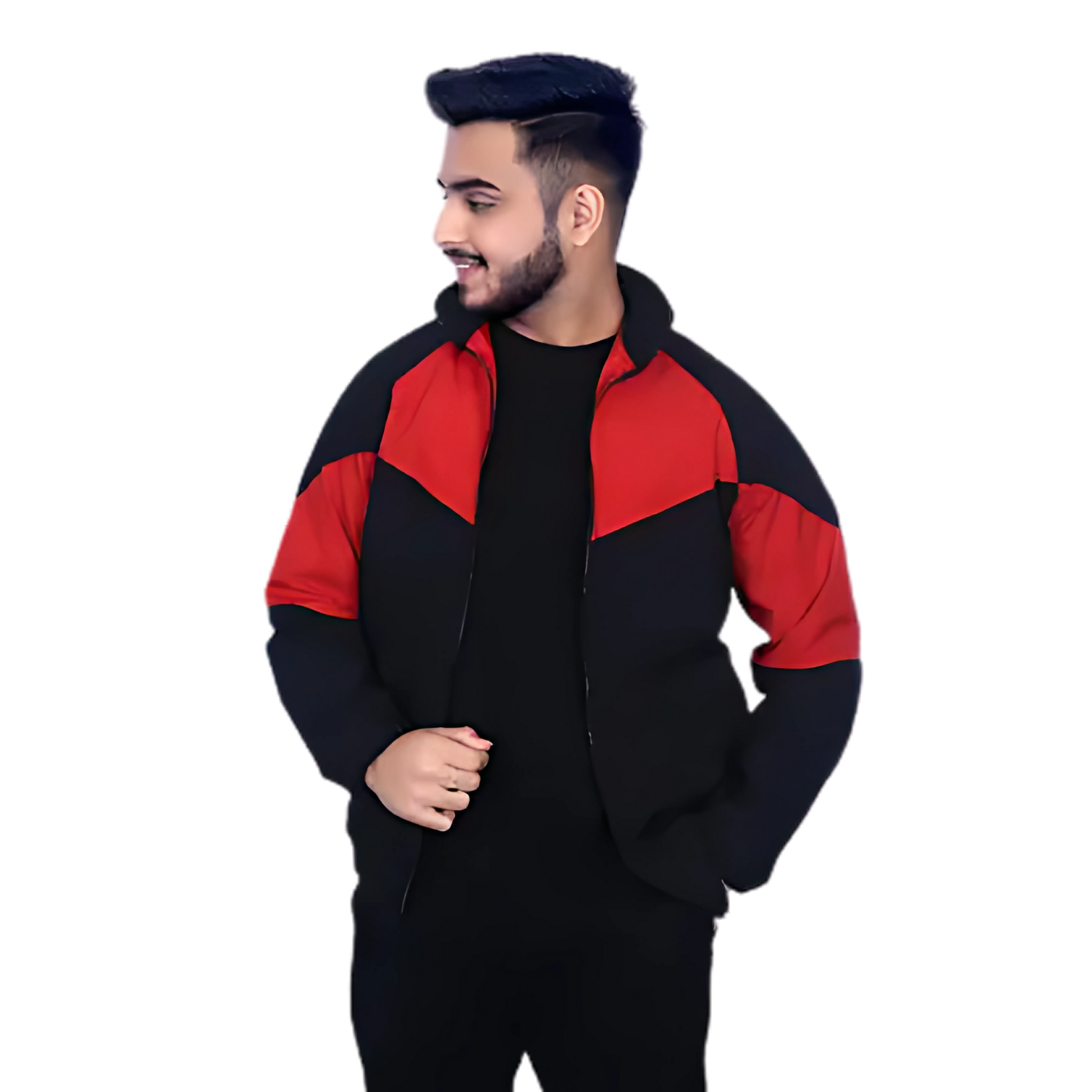 Caraba Men's Colorblock Light Rain Jacket | Lightweight Windcheater for Light Rain | Full Sleeves, Regular Fit, Stylish Stand Collar
