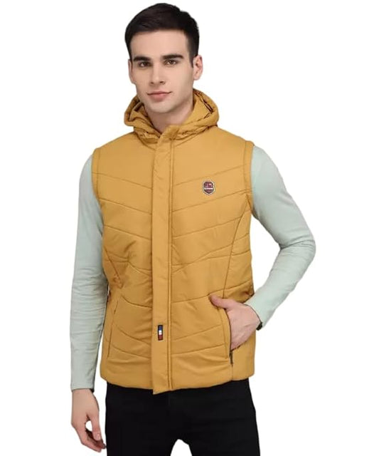 Caraba Lightweight Half Sleeve Winter Jacket for Men & Boys | Front Zipper, Regular Fit Bomber