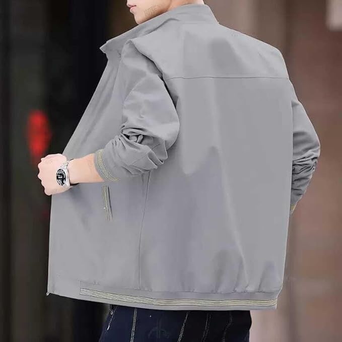 Caraba Mens Jackets for Winter, Lightweight Bomber Jacket, Full Sleeve, Regular Fit, Stylish Stand Collar, Zipper Closure jacket