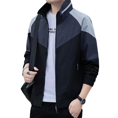 Caraba Mens Jackets for Winter, Lightweight Windcheater Jacket, Full Sleeves, Regular Fit, Stylish Stand Collar, Zipper Closure