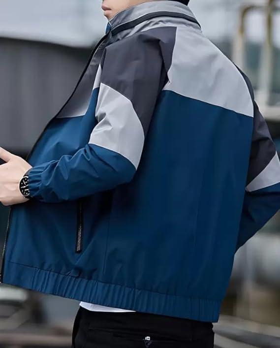 Caraba Mens Jackets for Winter, Lightweight Windcheater Jacket, Full Sleeves, Regular Fit, Stylish Stand Collar, Zipper Closure