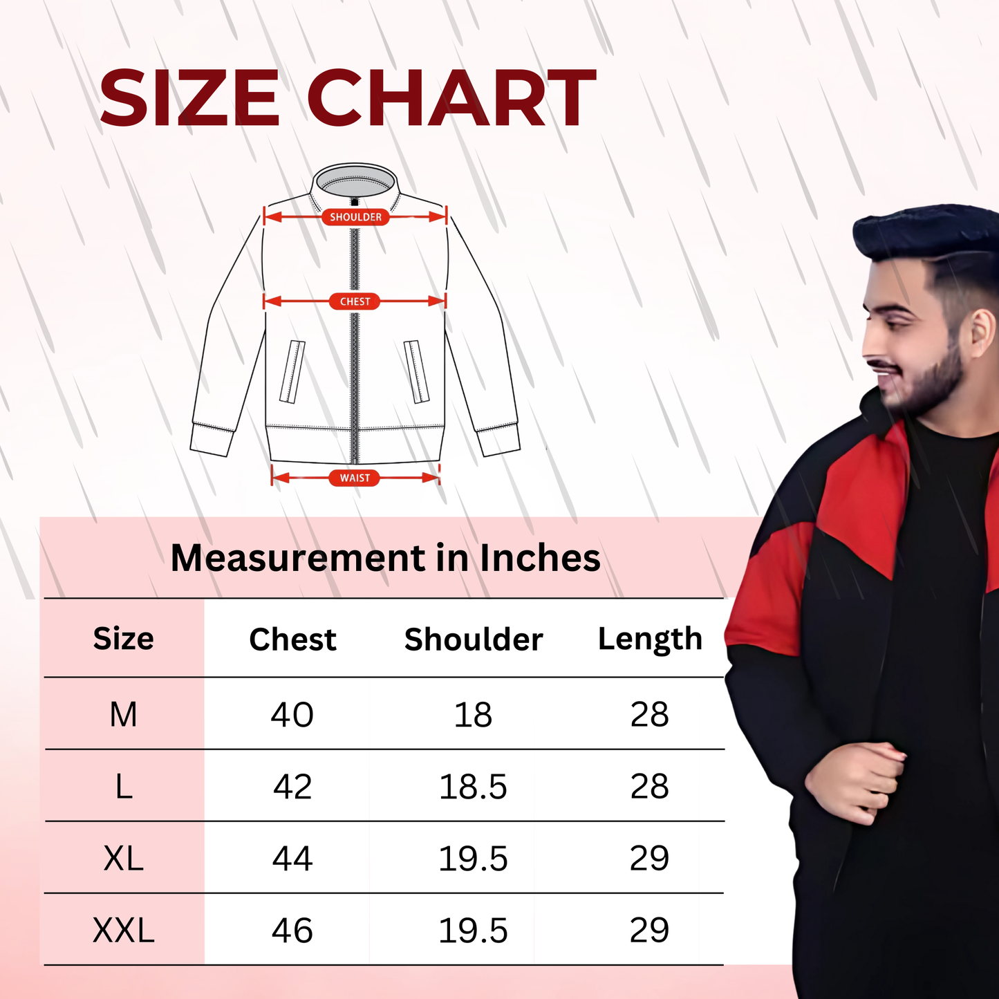 Caraba Men's Colorblock Light Rain Jacket | Lightweight Windcheater for Light Rain | Full Sleeves, Regular Fit, Stylish Stand Collar