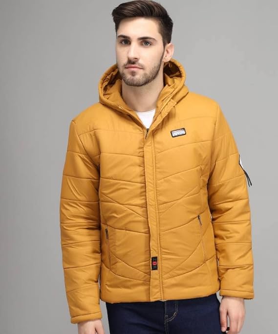 Men's Standard Length Polyester Regular Quilted Bomber Jacket
