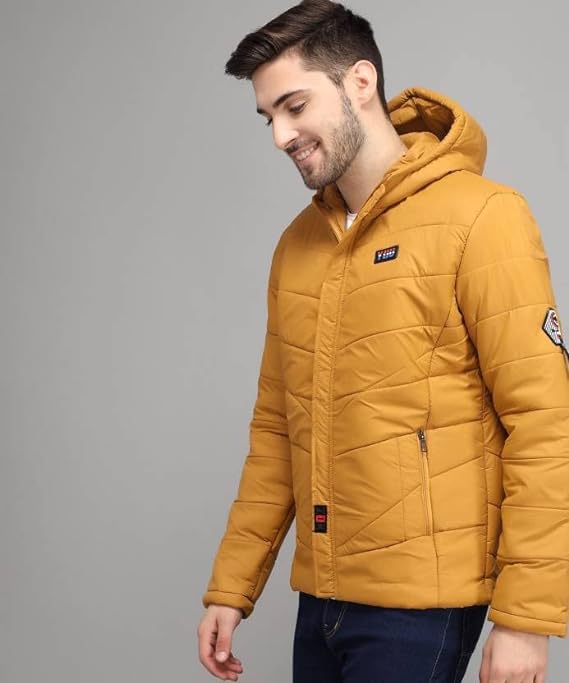 Men's Standard Length Polyester Regular Quilted Bomber Jacket