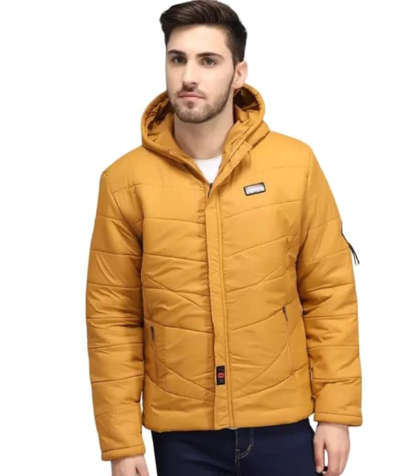 Men's Standard Length Polyester Regular Quilted Bomber Jacket