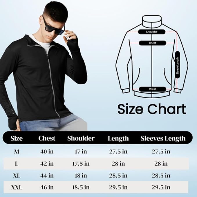 Caraba Men's cold Protection Jacket | Full Sleeves Jacket | Outdoor  Hiking & Activities (M, L, XL, XXL)
