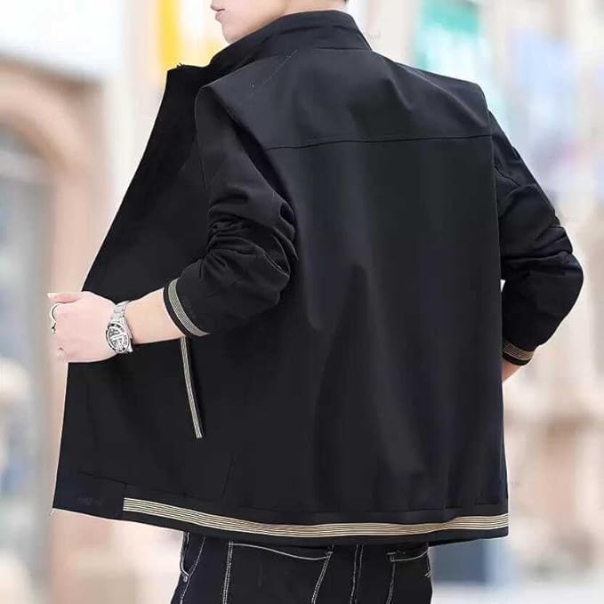Caraba Mens Jackets for Winter, Lightweight Bomber Jacket, Full Sleeve, Regular Fit, Stylish Stand Collar, Zipper Closure jacket