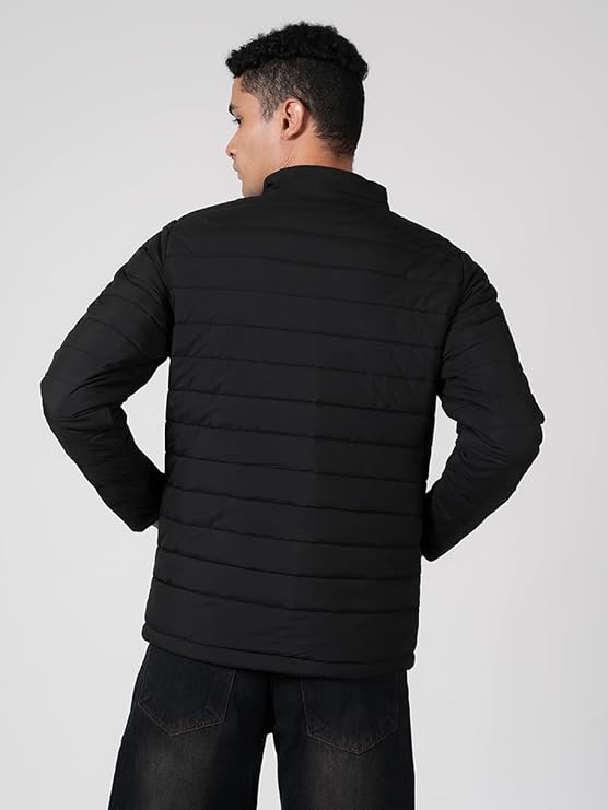 Caraba Men's Bomber Winter Jacket | Regular Fit | Full Sleeve | Zipper Closure | Stand Collar | Stylish, Lightweight, Nylon Trendy Jacket for Men (M)