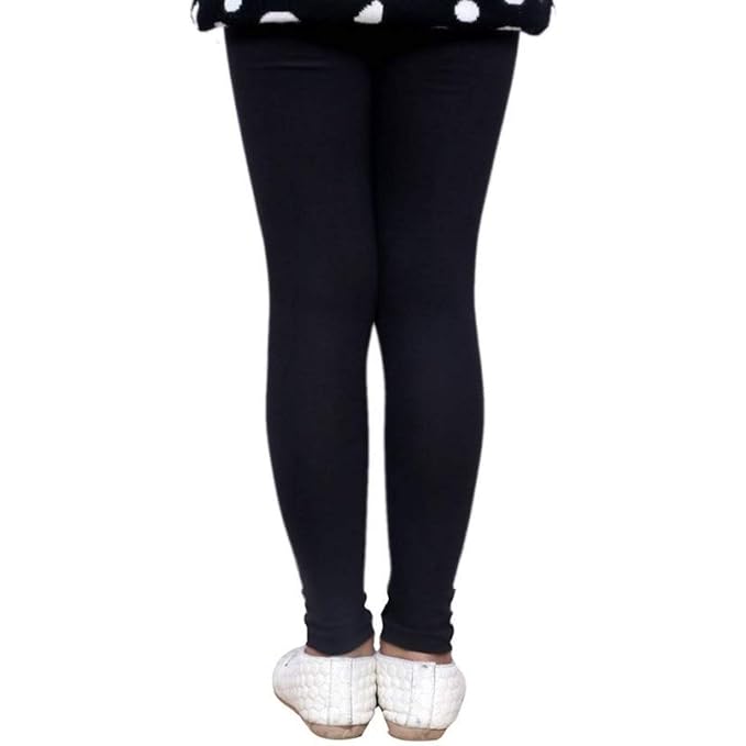 Plain Ankle Length Cotton Leggings for Kids & Girls Pack of 4