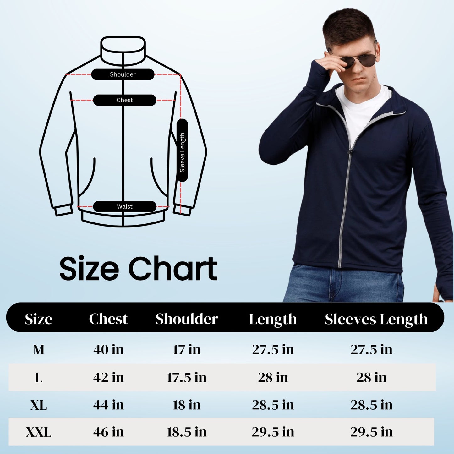 Mens Suncreen Jacket Protect From Harmful UV Rays | Full Sleeves Anti-tanning jacket for Bike Riding
