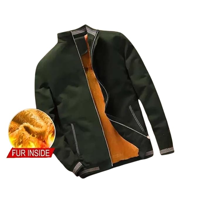 Caraba Winter Jackets For Mens, Full Sleeve, Zipper Closure, Stand Collar Windcheater for Men