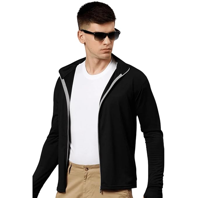 Mens Suncreen Jacket Protect From Harmful UV Rays | Full Sleeves Anti-tanning jacket for Bike Riding