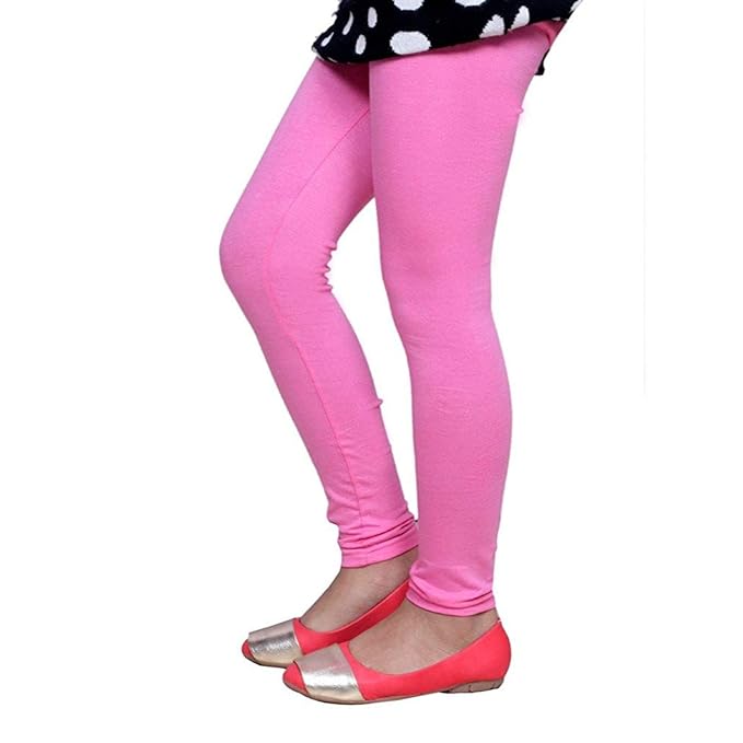 Plain Ankle Length Cotton Leggings for Kids & Girls Pack of 4