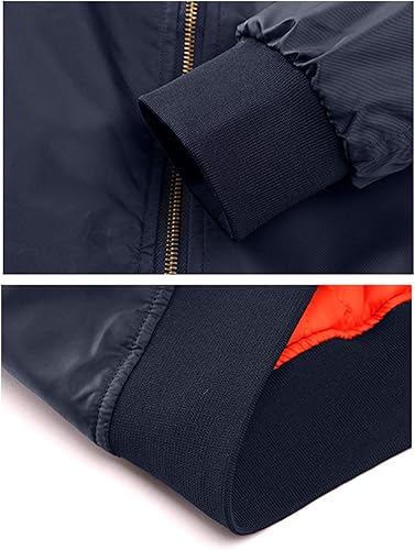 CARABA Men's Bomber Jacket Fashion Lightweight Windbreaker Winter Fall Casual Jackets for Men | Full Zipper Casual Padded Nylon Jacket