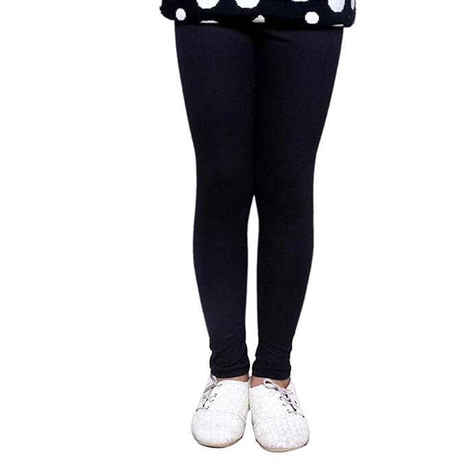 Plain Ankle Length Cotton Leggings for Kids & Girls Pack of 4