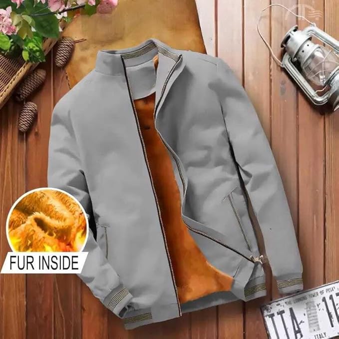 Caraba Winter Jackets For Mens, Full Sleeve, Zipper Closure, Stand Collar Windcheater for Men