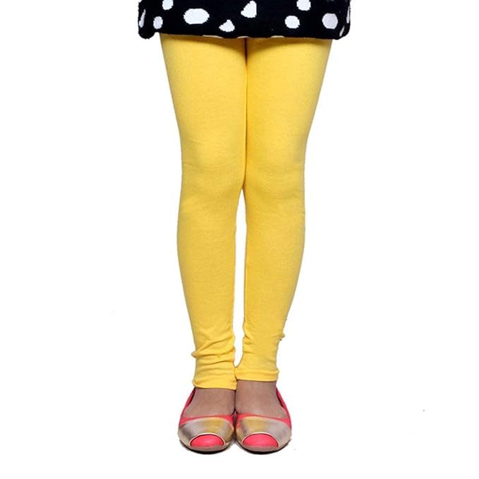 Plain Ankle Length Cotton Leggings for Kids & Girls Pack of 4
