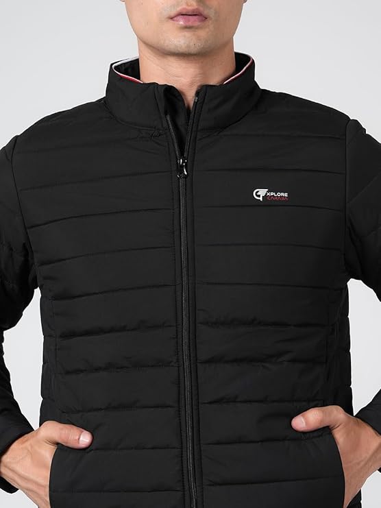 Caraba Men's Bomber Winter Jacket | Regular Fit | Full Sleeve | Zipper Closure | Stand Collar | Stylish, Lightweight, Nylon Trendy Jacket for Men (M)