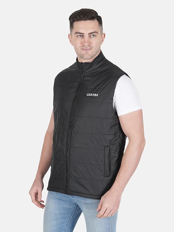 Men's Lightweight Quilted Sleeveless Winter Bomber Jacket
