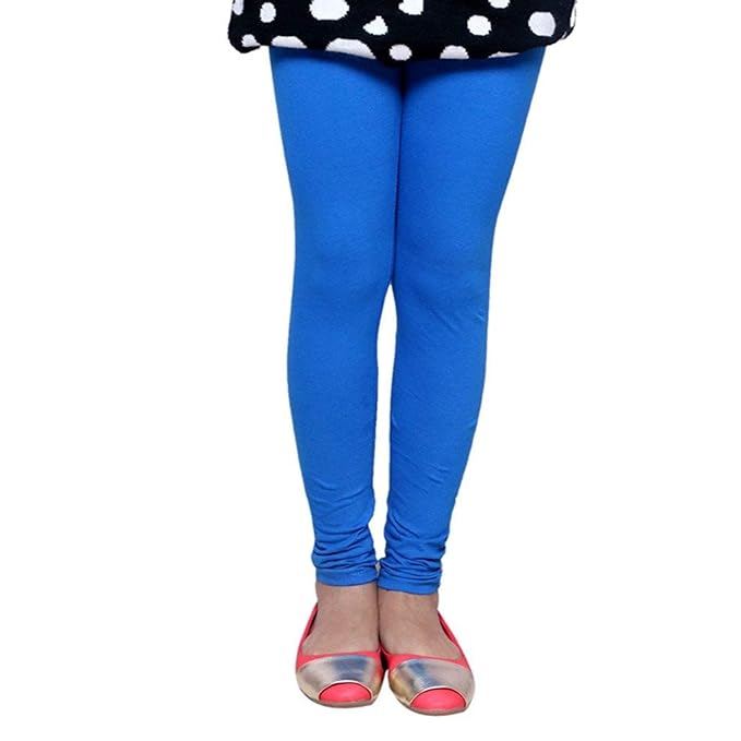 Plain Ankle Length Cotton Leggings for Kids & Girls Pack of 4