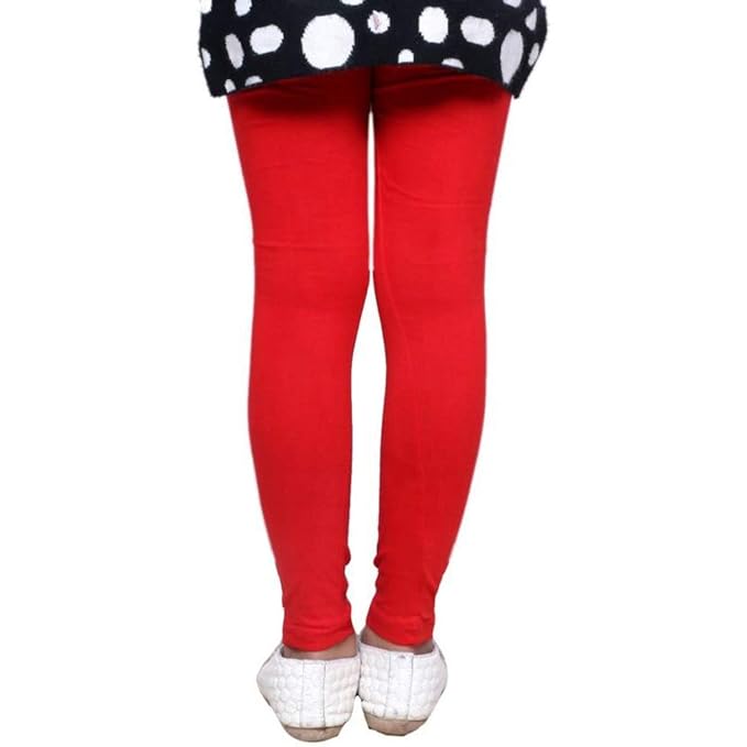 Plain Ankle Length Cotton Leggings for Kids & Girls Pack of 4