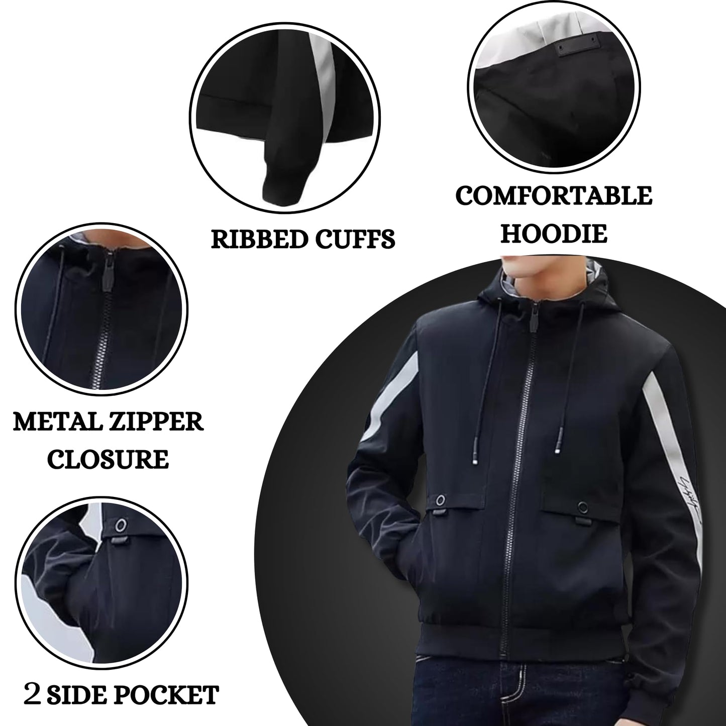 Caraba Men's Lightweight Winter Jacket, Full Sleeve Windcheater | Ideal for Trekking, Running, Gym Workouts & UV Protection
