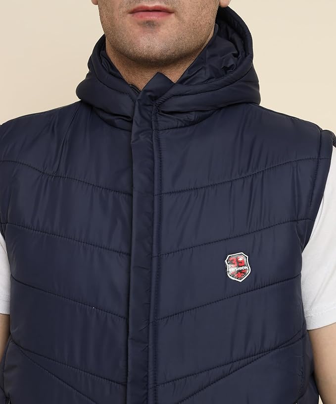 Men's Quilted Sleeveless Zippered Bomber Jacket