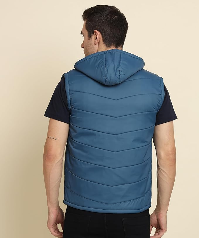 Men's Quilted Sleeveless Zippered Bomber Jacket