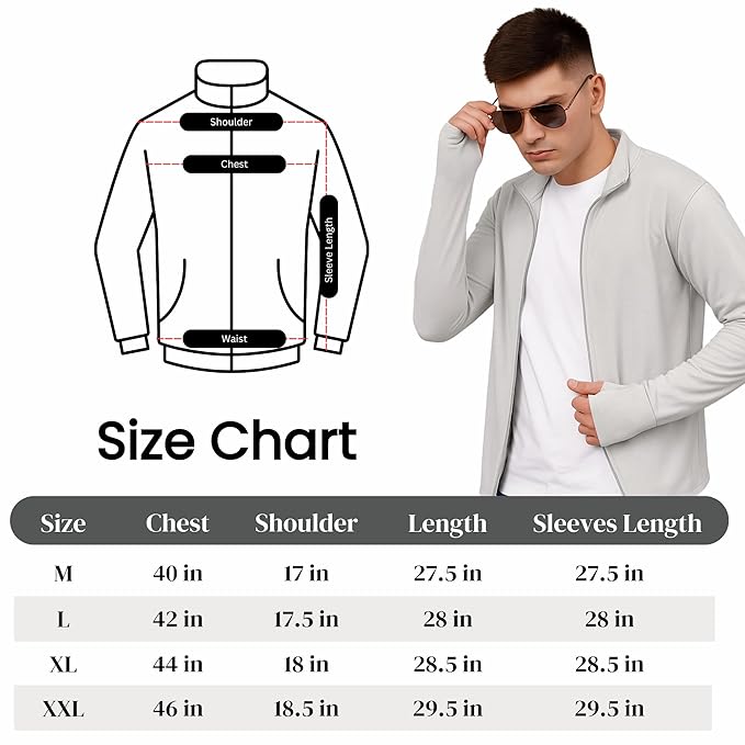Mens Suncreen Jacket Protect From Harmful UV Rays | Full Sleeves Anti-tanning jacket for Bike Riding