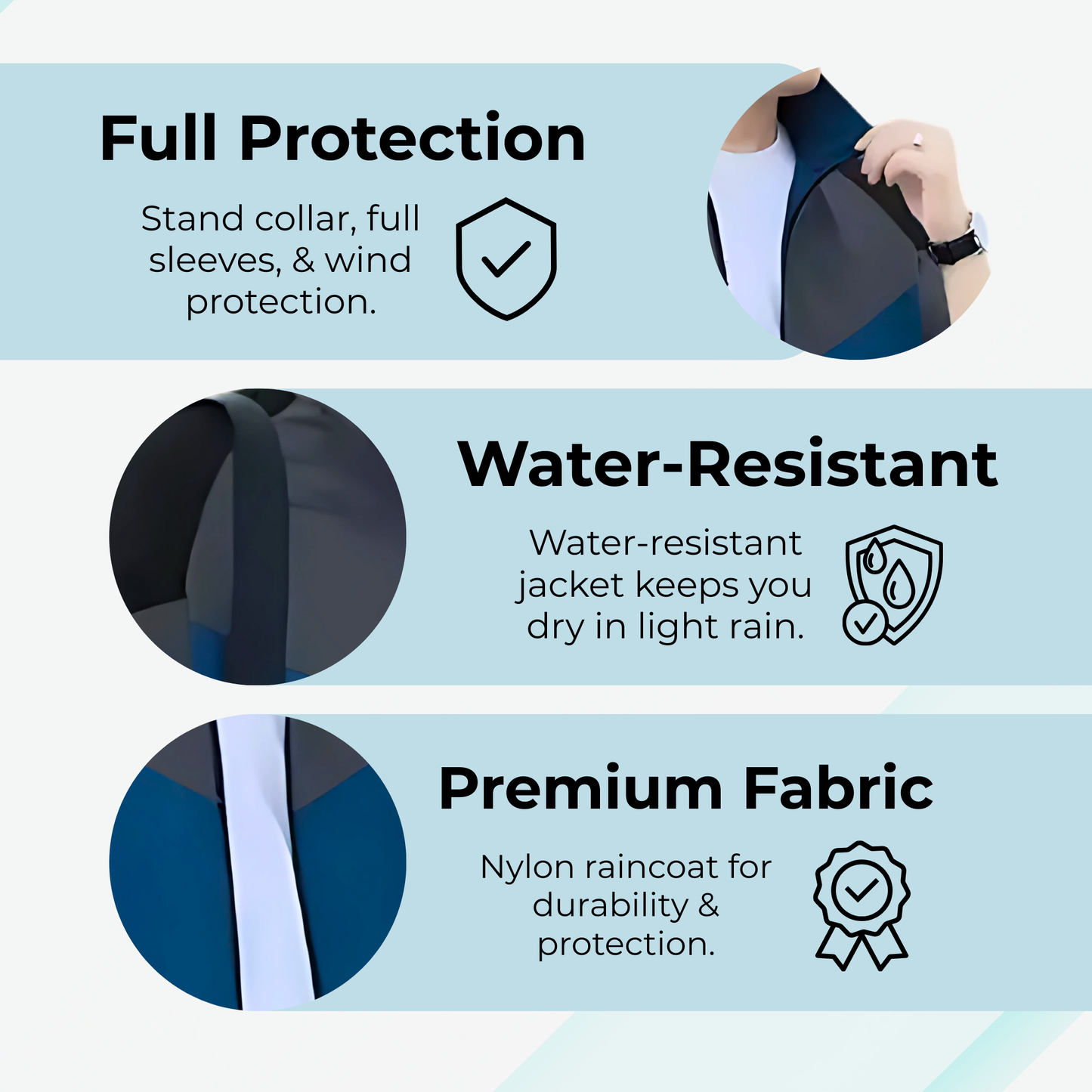 Caraba Men's Colorblock Summer Jacket | Lightweight Windcheater for Light Rain | Full Sleeves, Regular Fit, Stylish Stand Collar