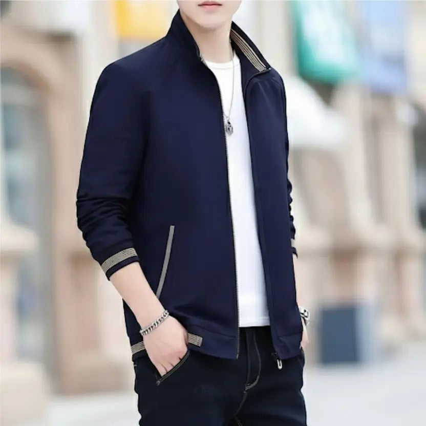 Caraba Mens Jackets for Winter, Lightweight Bomber Jacket, Full Sleeve, Regular Fit, Stylish Stand Collar, Zipper Closure jacket